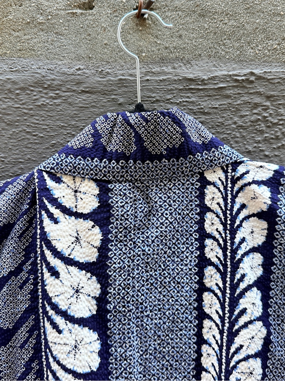 Vintage Shibori Cotton Indigo Ikat Hand Stitched Cotton Textile Japanese Kimono - Picture 2 of 8